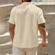 thumbnail image 5 of Ceisia Men's Relaxed Fit Short Sleeve Henley Tee with Chest Pocket Casual Summer Top Beige XXL Gifts, 5 of 9