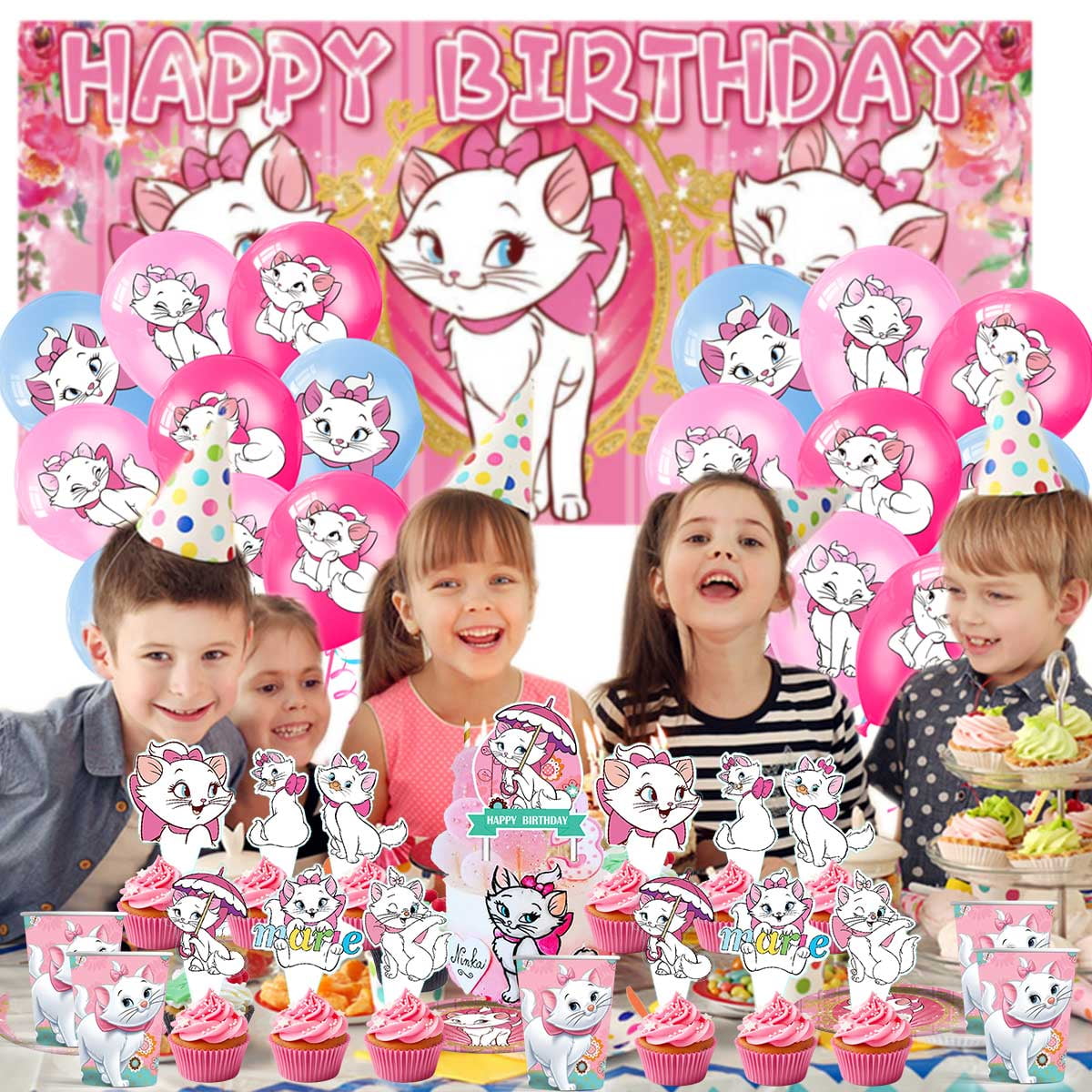 24 Stück Katzen Cupcake-Topper - Schwarz Glitzer, Aus Papier, 6,5-6,6 Cm Breit, 9,9-10 Cm Hoch, Für Mottopartys