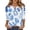 Hot Pink, variant on Women's Fashion Casual Retro Floral Print V-Neck Button Down Three-Quarter Sleeve T-Shirt Top, Chic Blouse for Women,Royal Blue,2XL