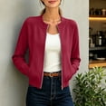 thumbnail image 3 of Guluxicc Women's Bomber Jackets with Pockets Full Zipper Long Sleeve Solid Casual Jackets for Everyday Wear Fall Winter Casual Outfits, 3 of 8