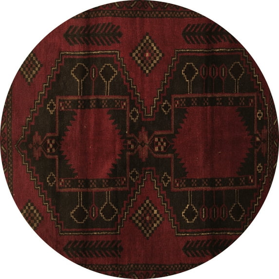 Ahgly Company Machine Washable Indoor Round Persian Brown Traditional Area Rugs, 8' Round