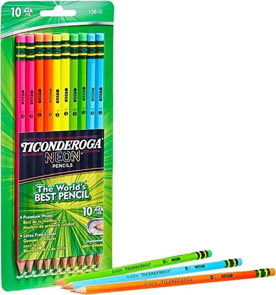 Dixon Ticonderoga No.2 Pencils, Assorted Neon, 10-Pack (2-Pack)