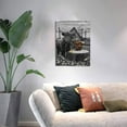 thumbnail image 3 of Highland Cow Wall Art Cute Cow In Bathtube Canvas Print Black And White Funny Animals Painting Flower Cow Bathroom Framed Wall Decor Home Decor For Bathroom Bedroom Ready To Hang 12x16 Inch, 3 of 5