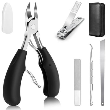 Toenail Clippers, Nail Clippers Set for Ingrown or Thick Toenails, Sharp Curved Blade Pedicure Tool for Men Seniors