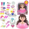 GadgetVLot Kids Dolls Styling Head Makeup Comb Hair Toy Doll Set Pretend Play Princess Dressing Play Toys For Little Girls Makeup Learning Ideal Present Toys For 3-6 Years