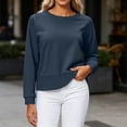 thumbnail image 2 of Horkkom Sweatshirt for Women Long Sleeve Crewneck Pullover Sweatshirts Casual Solid Color Cropped Sweatshirts XXL, 2 of 8