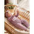 thumbnail image 5 of Cjfdfy Preemie Newborn Baby Girl Fall Outfit, Long Sleeve Little Sister Embroidered Letter Collar Jumpsuit Headwear 2-piece Set Cute Knit Jumpsuit Coming Home Fall Winter Outfit, 5 of 9
