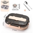 thumbnail image 2 of Cajas bento de 1,5 l para estudiantes, juego de vajilla para lonchera bento con aislamiento térmico, contenedores de almuerzo para loncheras para niños, 2, 2 of 8