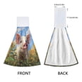 thumbnail image 4 of 2PCS Velcro Hangable Hand Towels Quick-Drying Hanging Kitchen Towels for Kitchen & Bathroom Cute Pig with Sunflower Field, 4 of 7