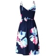 thumbnail image 3 of Women Summer Boho Midi Dresses Tie Front V-Neck Spaghetti Strap Button Down A-Line Backless Midi Dress, 3 of 5
