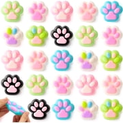 Joyfy 24 Pcs Mini Cat Paw Squishy Toys, Taba Mochi Fidget Toys Kit for Kids, Kawaii taba Squishies Stress Relief Toys for Party Favors, Birthday Gifts Classroom Prizes