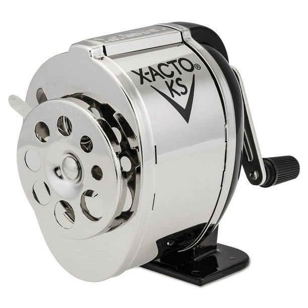 XACTO Manual Pencil Sharpener, Table or WallMount Black/Chrome