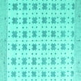 thumbnail image 1 of Ahgly Company Machine Washable Indoor Square Abstract Turquoise Blue Modern Area Rugs, 6' Square, 1 of 4