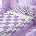 thumbnail image 3 of meiyoeat Green Plaid Print Zipper Twin Comforter Sets with Fitted Sheet and 2 Pillowcases,Modern Geometric Checkered Zipper Bedding Set,Reversible,4 Pieces, 3 of 7
