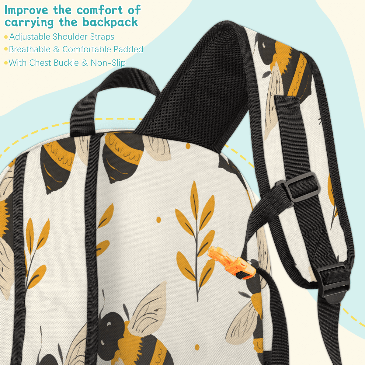 Herdesigns Honey Bee Laptop Backpack for Women Men, 18.3 Inch Large Computer Backpacks Fashion Teacher Nurse Bag Casual Daypack for Work Travel