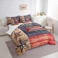 thumbnail image 4 of Homewish Rustic Lodge Cabin Twin Bedding Sets 7-Piece for Teens, Farmhouse Truck Bedding Comforter Set, Vintage Texas Stars Reversible Sheet Sets, Super Cozy Room Decor, 4 of 8