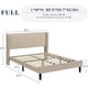 thumbnail image 3 of Beige tamaño completo-size forrado marco de cama con wingback cabecero velvet platform wood slats no necesita colchón base easy to assemble, 3 of 7