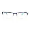 thumbnail image 3 of Half Frame PHOTOCHROMIC Rectangle Blue Reading Glasses 5.00 for Men, Half Rimless Presbyopic Glasses Outdoor Metal Sunglasses Readers +5.00 UV, 3 of 6