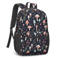 thumbnail image 2 of Mushroom and Sprig Navy Pattern 17" School Backpacks for Teens,Waterproof Oxford Fabric,S-Shape Padded Straps for School,Travel,Hiking,Camping, 2 of 6