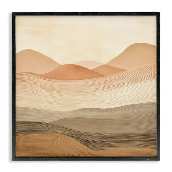 Stupell Industries Layered Sand Dunes Landscape & Nature Painting Black Framed Art Print Wall Art, 12 x 12