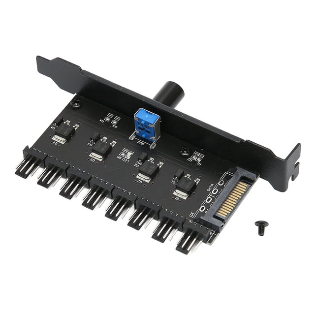 PC Fan Hub 8 canales SATA mando ventilador de refrigeración controlador de velocidad para CPU chasis Disco Duro VGA PWM ventilador PCI soporte