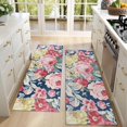 thumbnail image 4 of Kitchen Rugs Sets Of 2,Pioneer Flower Floral Print Pattern Anti Fatigue Kitchen Mat Rugs Non Slip Washable,Decorative Kitchen Floor Mats for Kitchen,Sink,Laundry,17"X47", 4 of 5