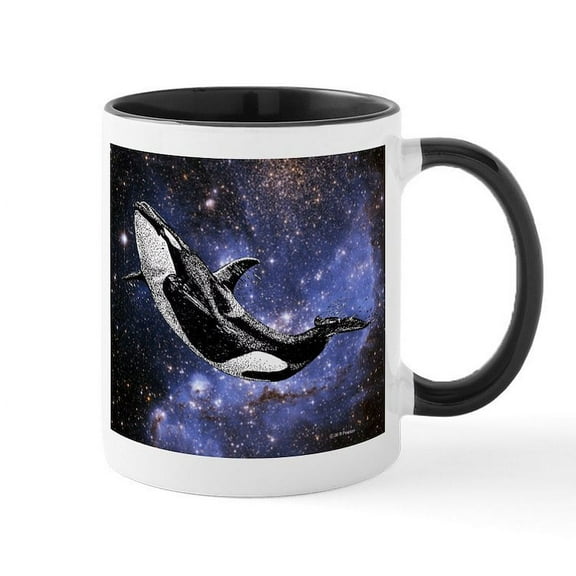 CafePress - Cosmic Orca Mug - 11 oz Ceramic Mug - Novelty Coffee Tea Cup