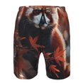 thumbnail image 3 of Sikiie Shorts de Plage pour Hommes Imprimé Branches de Panda Rouge, Haute Élasticité Séchage Rapide - avec Cordon et Poches Antidérapantes, Adapté pour Plage, Sports, Vacances-TTG, 3 of 6
