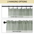 thumbnail image 4 of OVZME Dolly Faux Linen Sheer Kitchen Curtains 36 Inch Length 2 PCS,Bedroom Living Room Sage Green Sheer Curtain Tiers with Rod Pockets Blinds Small Window Treatments/Drapes for Cafe Tier,30W x 36L, 4 of 7