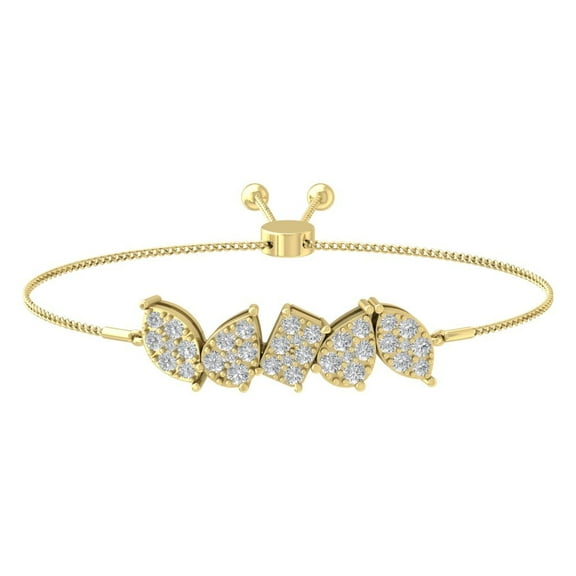 ARAIYA JEWELRY 14k Yellow Gold Diamond Bolo Bracelet (1 Cttw, I-J/ I2-I3), 7"