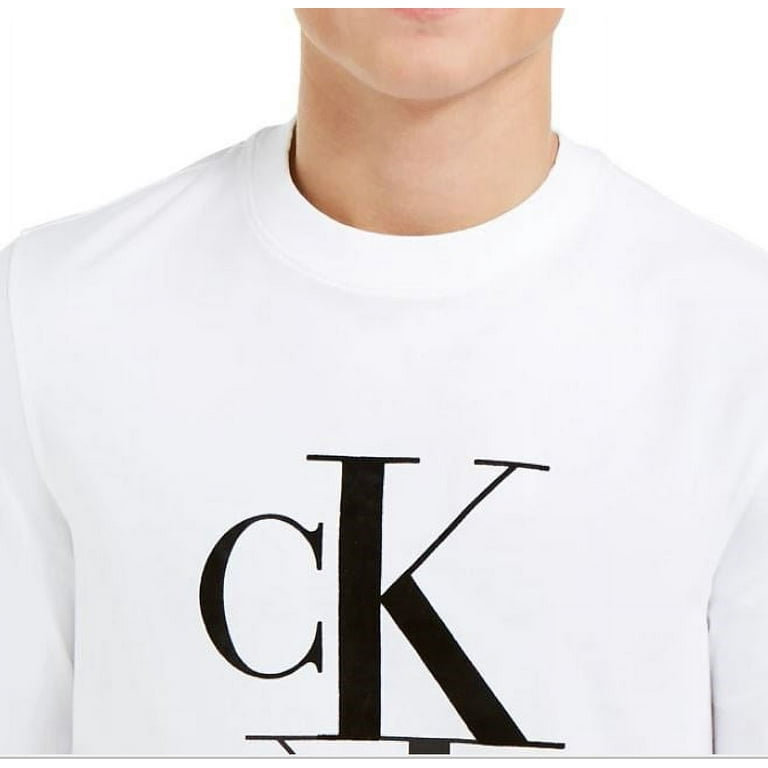 Calvin klein white long sleeve t shirt sale