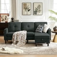 thumbnail image 3 of Soscana Living Room Sectional Sofa Couch with Reversible Ottoman 3 Seater L-shaped Couch Convertible Modular Sofa for Home Small Space Apartment Office Studio,Storage Design,Tool Free Assemble, 3 of 11