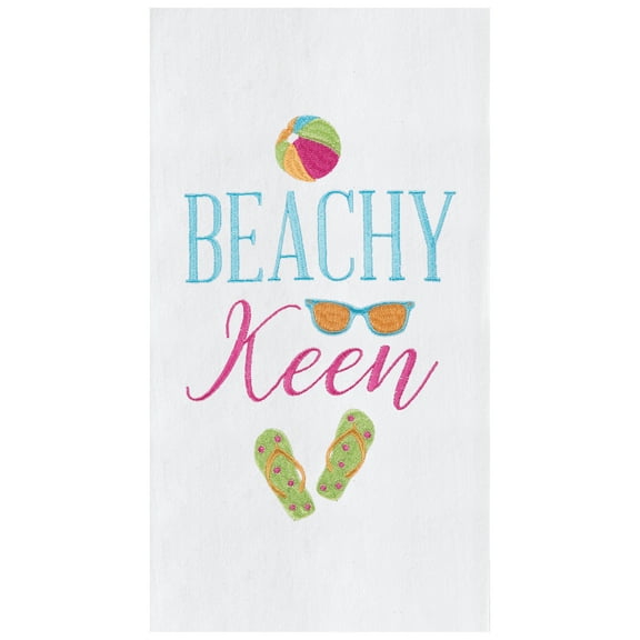 Beachy Keen Embroidered Flour Sack Cotton Kitchen Towel