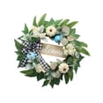 thumbnail image 4 of Corona de eucalipto artificial de 50 cm, ideal para primavera y verano, ideal para puerta de entrada, decoración de ventanas del hogar., 4 of 9
