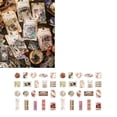 thumbnail image 4 of 40 piezas Pegatina de diario basura Papel de calcomanía Decoración de álbum de recortes de bricolaje Patrón de flores retro Tipo 1, 4 of 10