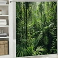 thumbnail image 6 of Orinice Tropical rainforest shower curtain, jungle plants, green forests, leaves, trees, summer, primeval countryside, natural landscape, polyester fabric 36x72, 6 of 7