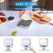 Somnr 1000g/ 0.1g Small Pocket Jewelry Scale, Digital Kitchen Scale with 2 Trays, Stainless Steel Gram Scales Weight Gram and Oz, Digital Herb Scale, Silver