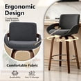thumbnail image 7 of CRERIYO 26" Swivel Counter Height Bar Stool Set of 1, Linen Fabric Upholstered Bar Chair with Silver Ring Footrest and Walnut Wood Legs, Darkgray, 7 of 7