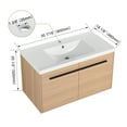 thumbnail image 5 of Oak 36 Inch Bathroom Vanity with resin Countertop Sink, 2 Doors Bathroom Cabinet Set, 5 of 9