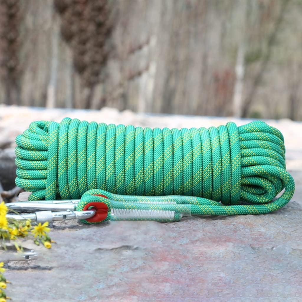RKXQT 10~200m Accessory Cord Equipment 18mm Multifunctional Cord Safety Rope， Escape Rope Ice Climbing Equipment Fire Rescue Rope (Color : Green, Size : 18mm x 200m)