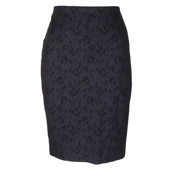 Alfani Metallic Lace Midi Skirt Deep Black Foil Lace 14