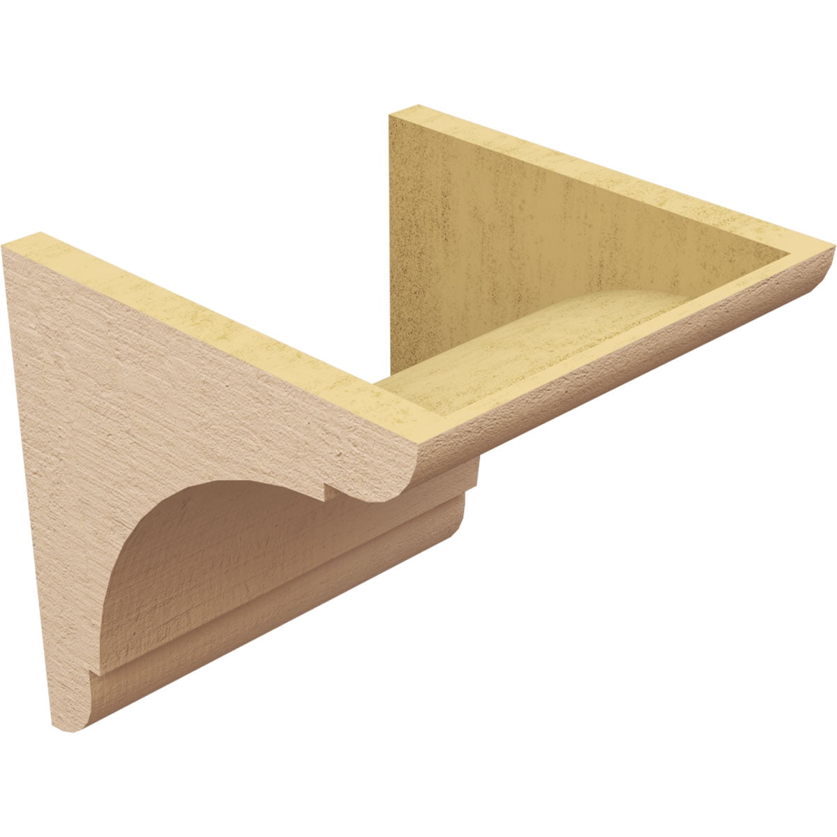 12"W x 12"D x 12"H Wide Olympic Rough Cedar Woodgrain TimberThane Corbel, Primed Tan