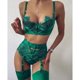 thumbnail image 1 of Conjunto de ropa interior sexy con costura de pestañas y encaje para primavera y verano para mujer, 1 of 5