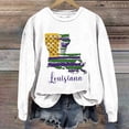 thumbnail image 2 of Tweang Plus Size Women Mardi Gras Print Sweatshirt Mardi Gras Hoodie Womens Carnival Sweatshirts Cold Shoulder Tops Long Hoodies for Women Plain Shirts for Women Christmas Hoodie White 2xl, 2 of 4