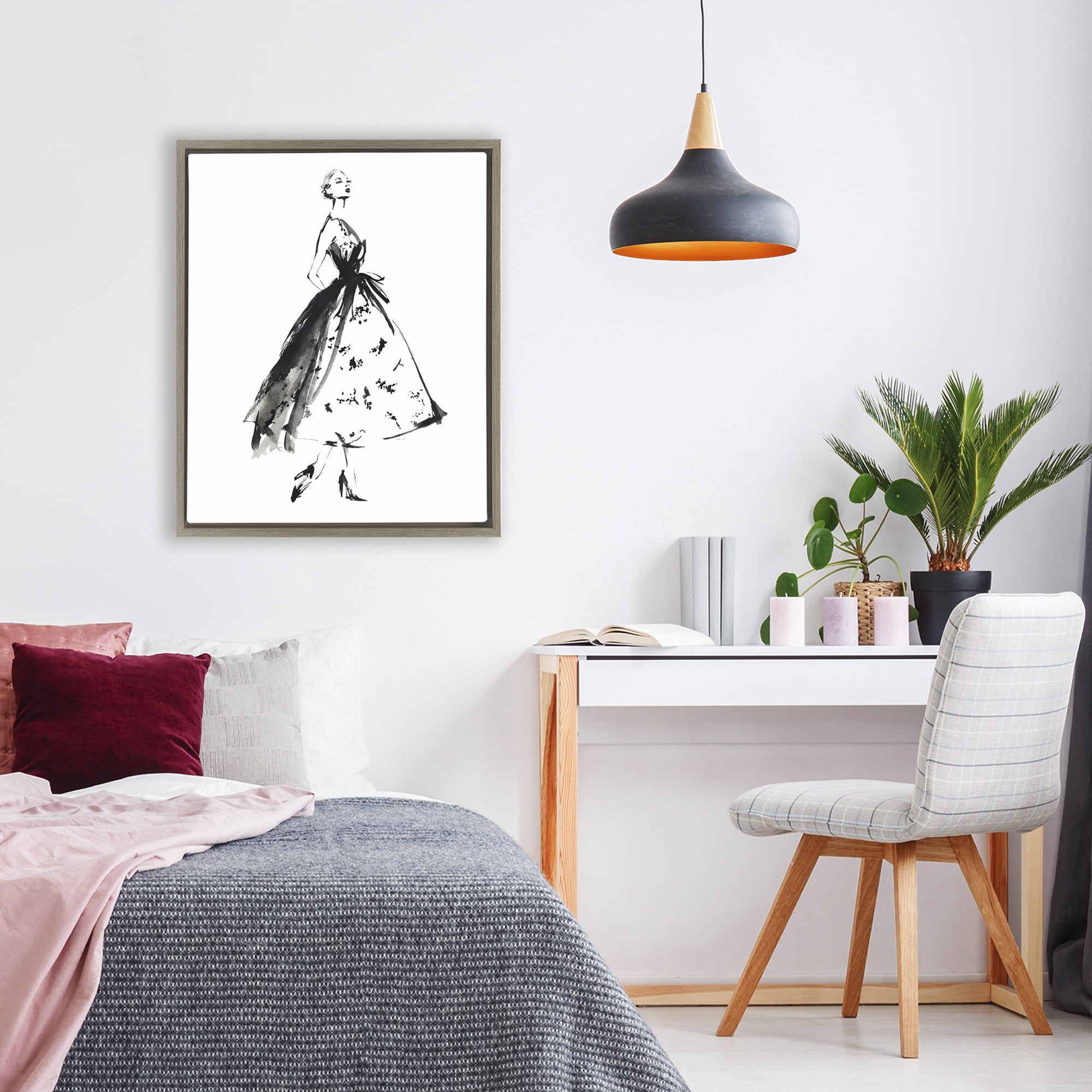 Stupell Industries Ethereal Couture Contour Brown Framed Floater Canvas Wall Art, design by Svetlana Aleynikova