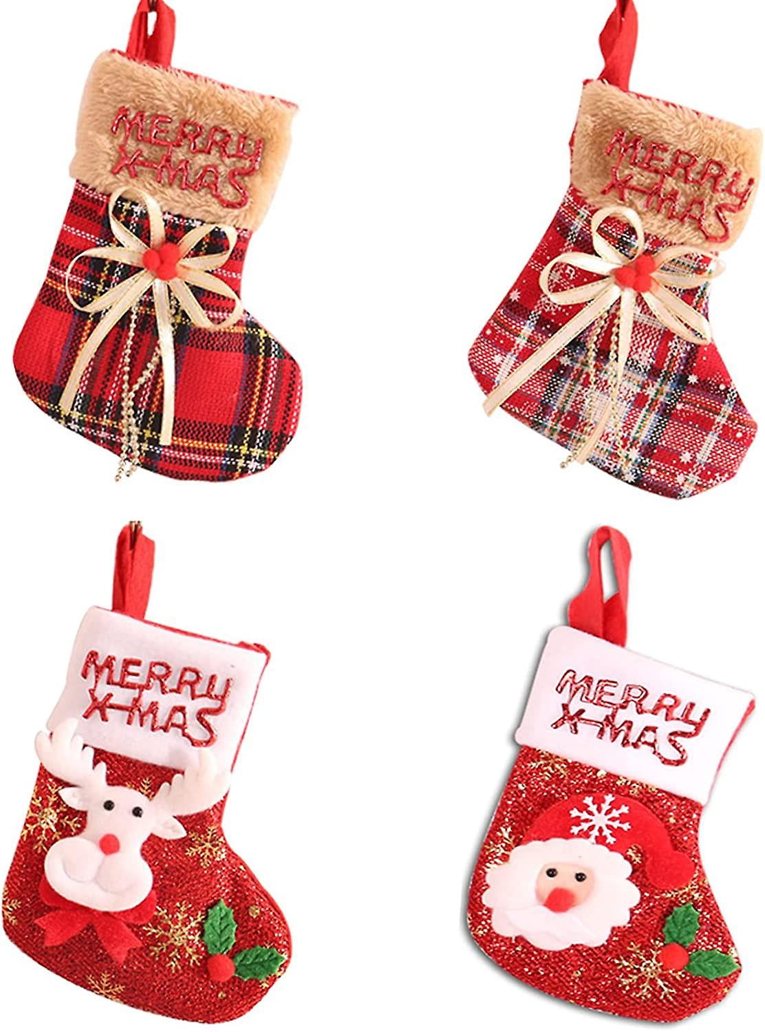 Chaussette De Noël Personnalisée 45 Cm | Grande Taille Avec Bord En Fausse Fourrure | Décoration Cheminée Ou Sapin