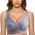 thumbnail image 2 of Akiihool Womens Bras Comfortable Comfort Devotion Lace Bra, Smoothing Full Coverage T Shirt Bra for Everyday Comfort, Comfortable Lace Bra (Grey,XXL), 2 of 4