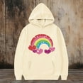 thumbnail image 6 of WQNVRNR Kids Valentine's Day Hoodie- Long Sleeve Casual Fleece-Lined Heart Sweatshirt with Pocket Beige Size 5, 6 of 6