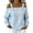 Light Blue01, variant on Women's Fashionable Casual Long-sleeved Top With Chain And Button Decoration, Size S-3XL