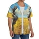 thumbnail image 2 of Balery Funny Countryside Donkey Camisa Casual de Manga Corta con Botones para Hombre, Texturizada, Estilo Cubano, para Playa, Verano-Medium, 2 of 5